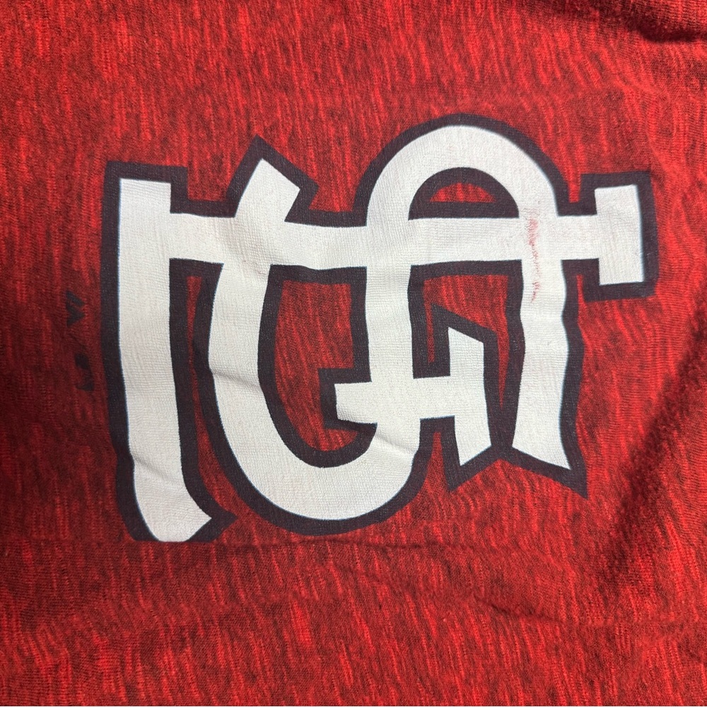 Women's Long Sleeve Graphic Tee in‎ Red with White Logo